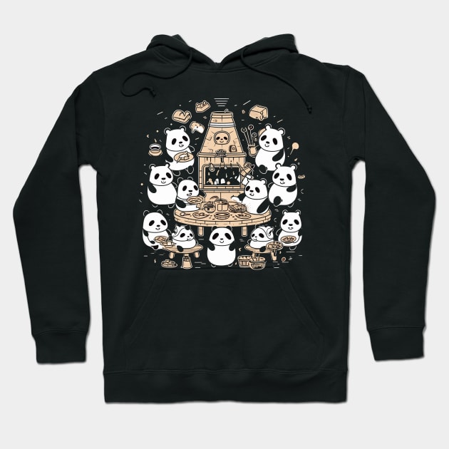 Panda Food Passion: Restaurant Ramen Panda Feast Mode: Culinary Cuteness Hoodie by Kibo2020